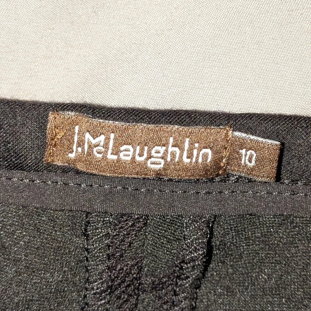 J.McLaughlin Lexi Black Houndstooth Jacquard Slim Side Zip Ankle Pants Size 10